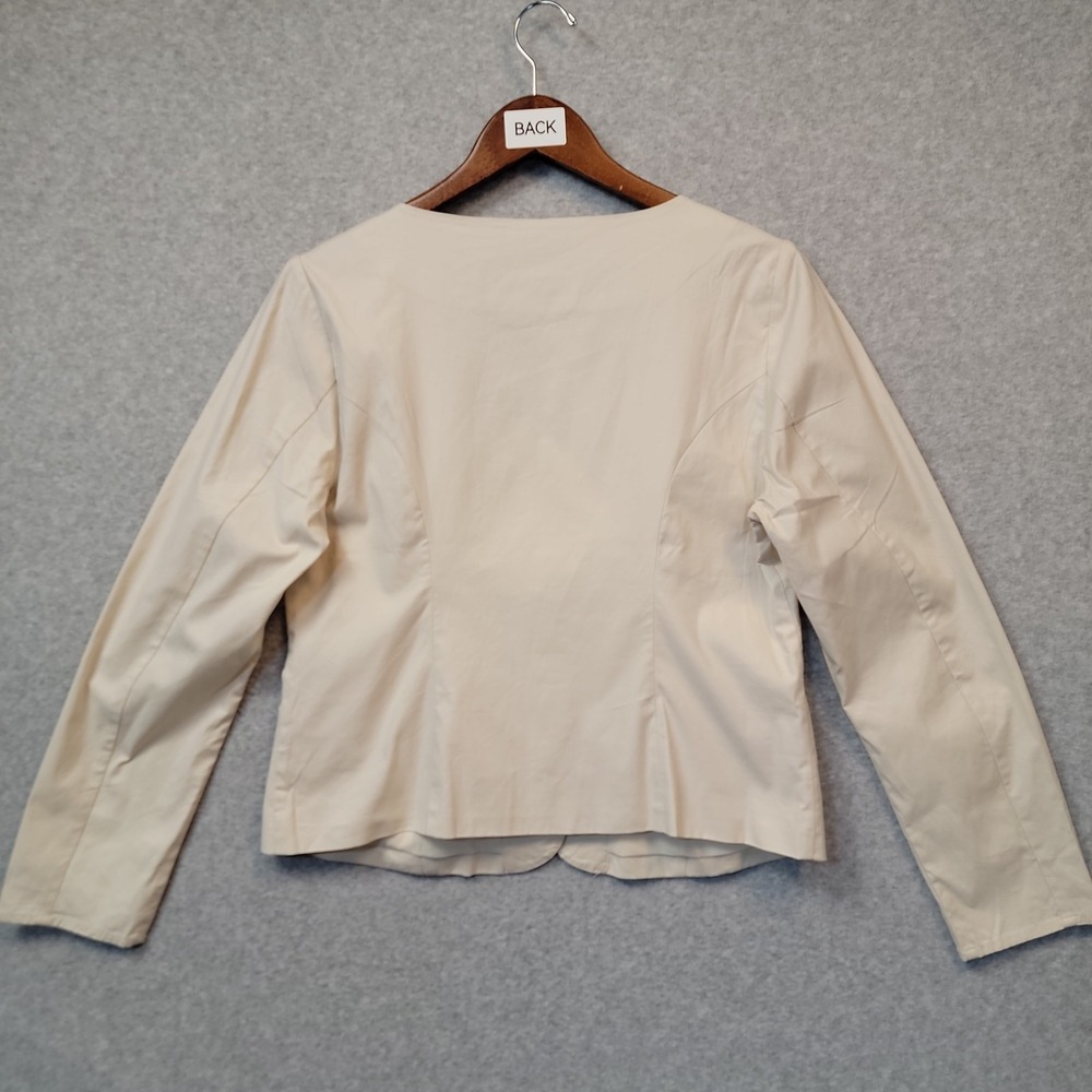 NEW‎ French Connection Poplin Button Up Top Womens XL 12 Cream Long Sleeve Lined - Picture 6 of 15